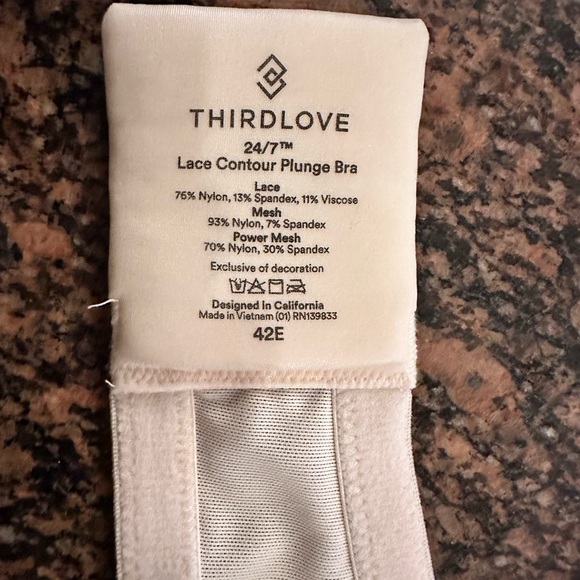 ThirdLove Lace Contour Plunge Bra NWOT 42 E - Picture 5 of 6